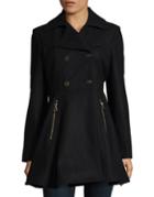 Laundry By Shelli Segal Wool-blend Fit-and-flare Coat