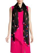 Kate Spade New York Bird-print Tasseled Scarf