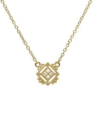 Ripka Juliette Pave Diamond And 14k Yellow Gold Cube Pendant Necklace