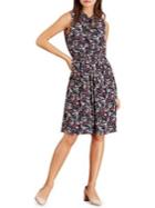 Brooks Brothers Red Fleece Floral Ruffled A-line Dress