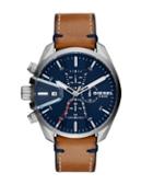 Diesel Ms9 Chrono Stainless Steel Leather-strap Watch