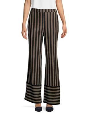 Joan Vass Striped Wide-leg Pants
