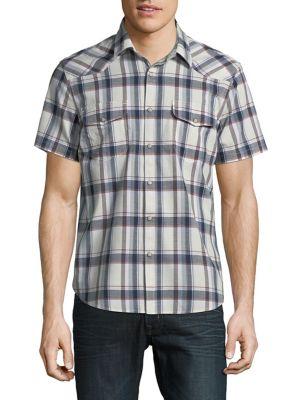 Lucky Brand Plaid Western Button-down Shirt