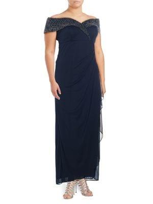 Xscape Plus Off-the-shoulder Sheath Dress