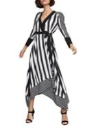 Bcbgmaxazria Stripe Faux Wrap Dress
