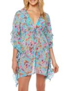 Jessica Simpson Frilled Chiffon Cover Up