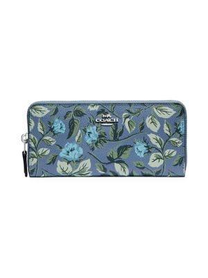 Coach Sleeping Rose-print Accordion Zip Wallet