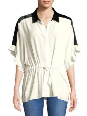Highline Collective Colorblock Ruffle Sleeve Top