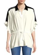 Highline Collective Colorblock Ruffle Sleeve Top