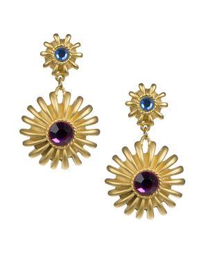 Kenneth Jay Lane Faceted Double Drop Earrings
