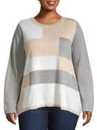 Calvin Klein Plus Colorblock Striped Sweater