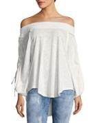 Free People Off-the-shoulder Gathered Shirt
