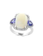 Effy Aurora Diamond, Opal, Tanzanite & 14k White Gold Ring