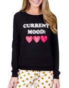 Pj Salvage Emoji Print Long Sleeve Sweatshirt