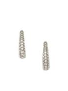 Vince Camuto Jewel Encrusted Silvertone & Crystal Oval Pave Huggie Earrings