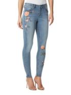 Miraclebody Faith Fit Solution Embroidered Skinny-fit Denim Pants