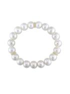 Sonatina 9-10mm Freshwater Cultured Pearl, Diamond And 14k Yellow Gold Stretch Bracelet