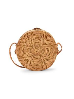 Koret Nat Straw Woven Structured Crossbody Bag