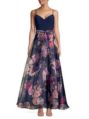 Eliza J Organza-skirt Ball Gown