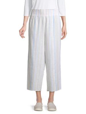 Context Beachy Stripe Wide-leg Crop Pants