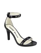 Anne Klein Ossana Studded Leather Ankle Strap Sandals