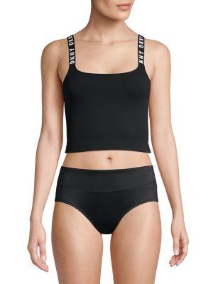 Dkny Logo Cropped Scoopneck Tank