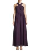 Adrianna Papell Halter Plated Gown