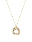 Kenneth Cole New York Trinity Rings Crystal Tri-tone Long Pendant Necklace