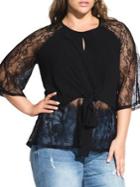 City Chic Plus Relaxed Lace Top