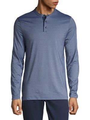 Perry Ellis Striped Long-sleeve Henley