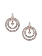 Ak Anne Klein Rose Goldtone And Crystal Orbital Earrings