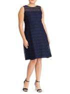 Lauren Ralph Lauren Plus Eyelet Chiffon Fit-and-flare Dress