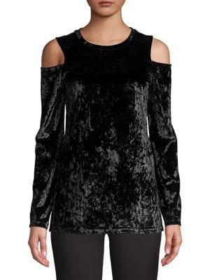Michael Michael Kors Velvet Cold-shoulder Top