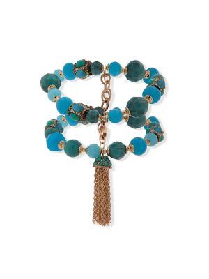 Anne Klein Crystal Two-row Stretch Bracelet