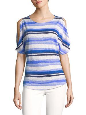 Tommy Bahama Hazy Horizons Linen Cold-shoulder Top