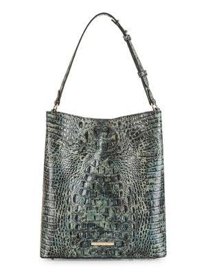 Brahmin Large Glacier Melbourne Amelia Croc-embossed Leather Tote