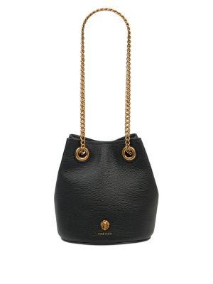 Anne Klein Textured Leather Chain Bucket Bag