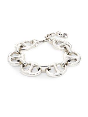 Uno De 50 Navy Moorings Silverplated Link Bracelet