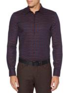 Perry Ellis Slim Fit Check Long Sleeve Button Down Shirt