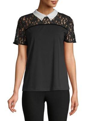 Karl Lagerfeld Paris Lace Yoke Top