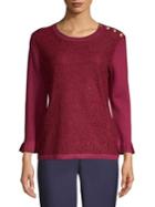 Karl Lagerfeld Paris Ruffled Lace-front Top