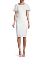 Calvin Klein Ruffle Cape Sheath Dress