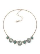 Marchesa Goldtone And Turquoise Statement Necklace