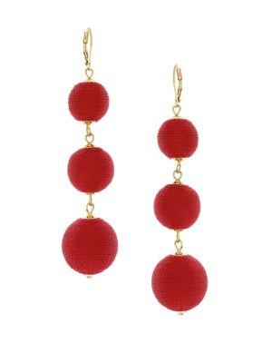 Jessica Simpson Thread Items Ball Drop Earrings