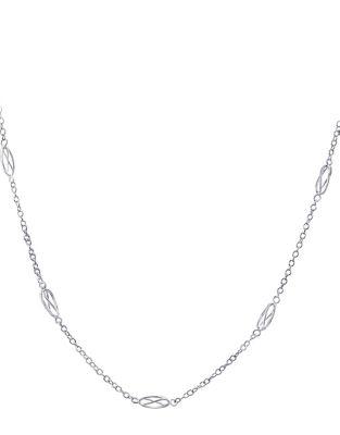 Lord & Taylor Filigree Curb Sterling Silver Chain Necklace
