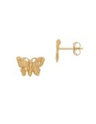 Lord & Taylor 14k Yellow Gold Butterfly Stud Earrings