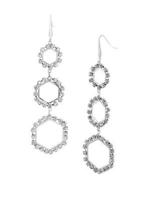 Steve Madden Triple Geometric Drop Earrings