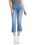 Flying Monkey Mid-rise Crop Flare Distressed-hem Jeans