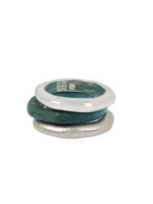 Robert Lee Morris Soho Patina Bar Set Of 3 Sculptural Stackable Rings