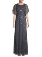 Adrianna Papell Beaded Flutter Gown